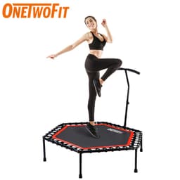 Thumbnail OneTwoFit Trampoline Tấm bạt lò xo Có tay cầm Thiết bị thể thao thể dục 136cm điều chỉnh chiều cao 1