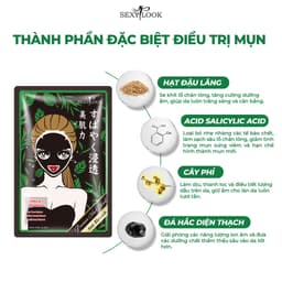 Thumbnail Combo Detox Cấp Nước SEXYLOOK ( 5 mặt nạ đen tràm trà + 5 mặt nạ đen hoa sơn trà ) (10 miếng x 28ml) 4