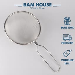 Thumbnail Ray lọc cháo và thức ăn inox Bam House đường kính 15cm cao cấp RIN04 1
