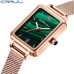 Thumbnail Đồng hồ quartz CRRJU 2173 X mặt vuông thời trang bằng thép không gỉ chịu nước 2