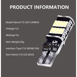 Thumbnail Đèn Led Lymoyo T10 T15 W5W 194 168 26smd 4014 Cho Xe Hơi 2