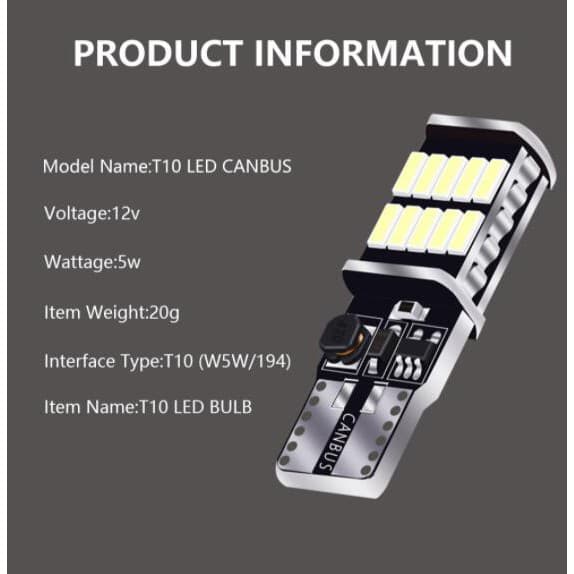 Ảnh Đèn Led Lymoyo T10 T15 W5W 194 168 26smd 4014 Cho Xe Hơi 2