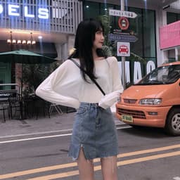Thumbnail Chân váy jean Màu Đen Lưng Cao Dáng Ôm Thời Trang Mùa Hè Phong Cách Hàn Quốc 1