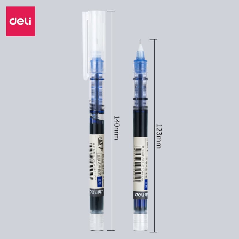 Ảnh Bút Bi Nước Văn Phòng Deli Chính Hãng Ngòi 0.5mm Nét Viết Trơn Tru Mực Ra Đều Phù Hợp Ghi Chép 4