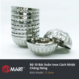 Thumbnail Bát Xoắn Inox cách nhiệt chống nóng HG Mart [Bộ 10 bát] 1