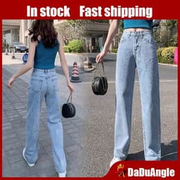 Thumbnail Quần jeans daduhey lưng cao dáng rộng thời trang dành cho nữ 1