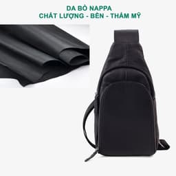 Thumbnail Túi đeo chéo nam da bò Nappa Venus DC108 - Bụi leather - Bảo hành 12 tháng 3