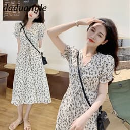 Thumbnail Daduhey Đầm hoa cổ chữ V rộng rãi thời trang mùa hè kiểu Pháp 2022 1