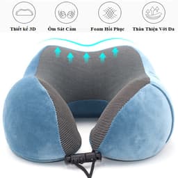 Thumbnail Gối Ngủ Văn Phòng Du Lịch Chữ U Tặng Kèm Bịt Mắt, Bịt Tai Bộ Chống Mỏi Chất Liệu Memory Foam Chính Hãng Amalife Ama02 3