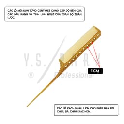 Thumbnail Lược uốn nhuộm chuyên nghiệp YS PARK YS-111 chịu nhiệt có đuôi nhọn kèm gai - Hàng chính hãng Made in Japan 3