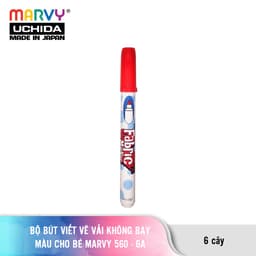 Thumbnail Bộ 6 cây Bút Vẽ Vải Không Bay Màu Cho Bé Marvy Uchida 560 - 6A ( màu cơ bản) 2