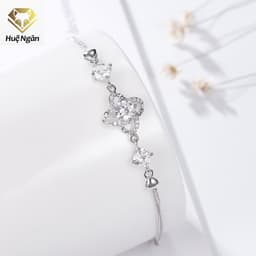 Thumbnail Lắc tay bạc Ý S925 Huệ Ngân - Cỏ bốn lá may mắn dây hộp RYB140087 4