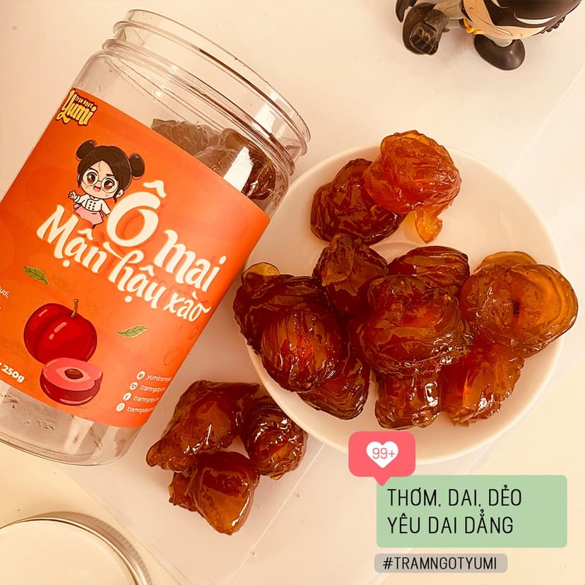 Ảnh Mận hậu Yumi Ô mai xào cay ngọt xí muội hoa quả ăn vặt trai cây thơm ngon 3