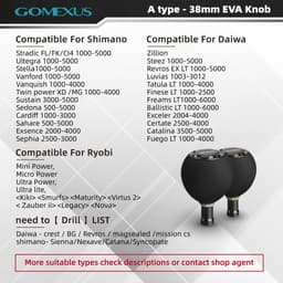 Thumbnail Núm tay cầm GOMEXUS hỗ trợ cho trục thu nới dây câu cá Shimano Compiex Daiwa Exist Certate Ryobi Smurfs Nova SW 38mm EA38 1
