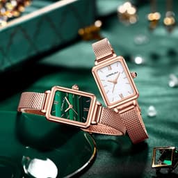 Thumbnail Đồng hồ quartz CRRJU 2173 X mặt vuông thời trang bằng thép không gỉ chịu nước 3
