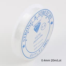 Thumbnail Cuộn dây co giãn màu trắng pha lê BEADIA 0.4mm dài 20m dùng để làm đồ trang sức thủ công 2