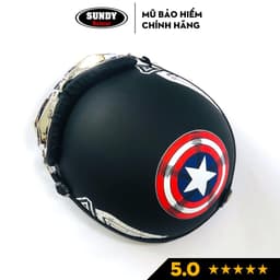 Thumbnail Mũ bảo hiểm nửa đầu 1/2 SUNDY cao cấp, kèm kính UV, phi công freesize 55-61cm, nhiều họa tiết thời trang cá tính 4