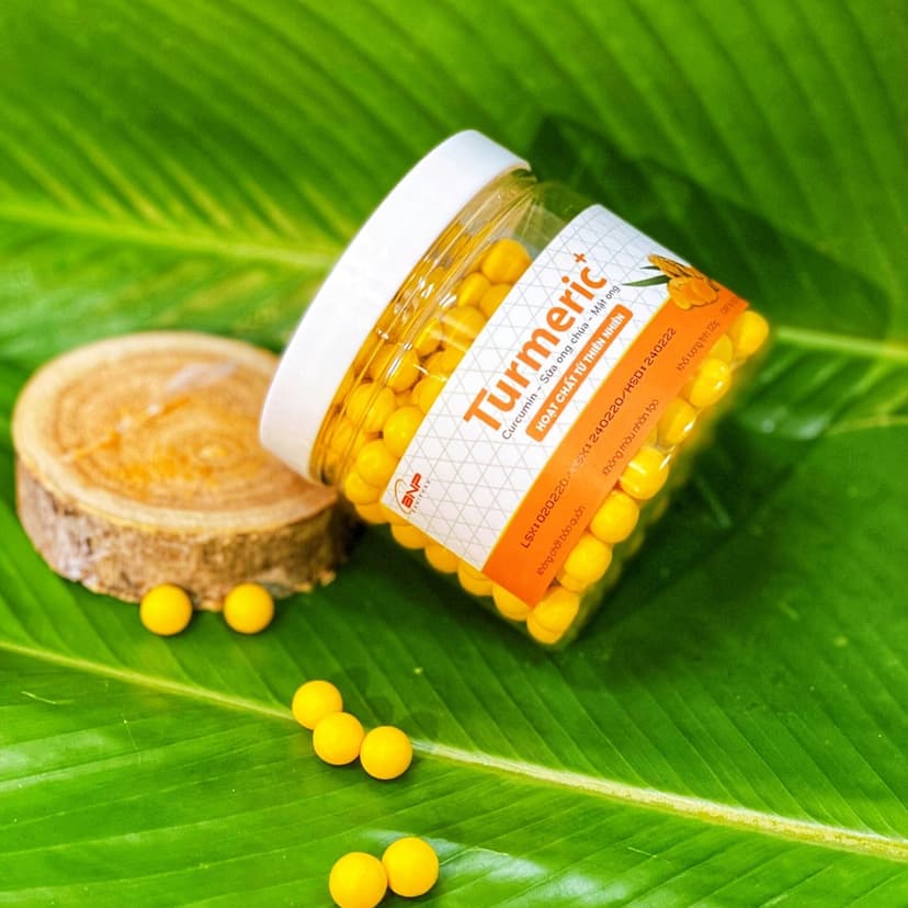 Ảnh Viên Kẹo Tinh Bột Nghệ Turmeric BANIFAR Kết Hợp Sữa Ong Chúa Tăng Sức Đề Kháng Hộp 320g 2