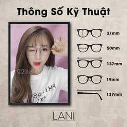 Thumbnail Gọng kính cận LANI nam nữ nhựa dẻo chữ nhật 213 nhiều màu - Lắp mắt cận có độ theo yêu cầu 1