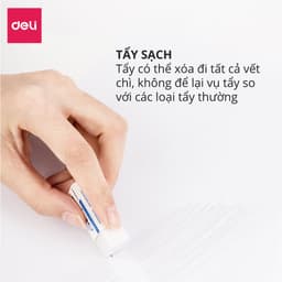 Thumbnail Gôm Tẩy Deli Màu Trắng - Tẩy Sạch Ít Vụn Tẩy - Phù Hợp Cho Học Sinh, Sinh Viên, Văn Phòng Thi Trắc Nghiệm, Vẽ, Ghi Chép 1
