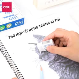 Thumbnail Gôm Tẩy Deli Màu Trắng - Tẩy Sạch Ít Vụn Tẩy - Phù Hợp Cho Học Sinh, Sinh Viên, Văn Phòng Thi Trắc Nghiệm, Vẽ, Ghi Chép 4