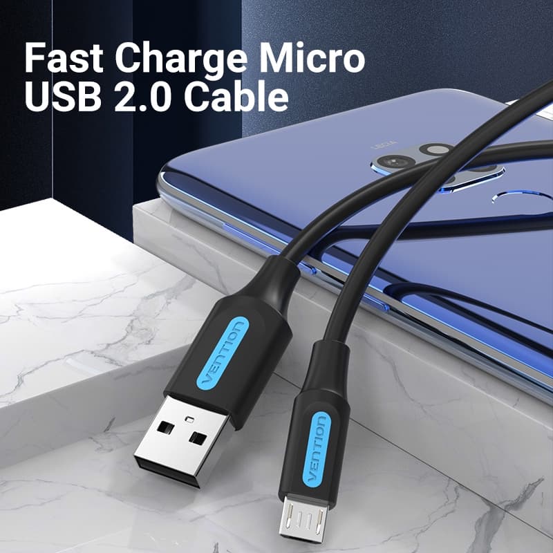 Ảnh Cáp Micro USB Vention 3A sạc nhanh USB A sang Micro-USB 2.0 truyền dữ liệu cho Android 1