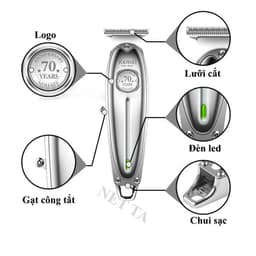 Thumbnail Tông đơ chấn viền Kemei KM-1949 không dây chuyên nghiệp, có thể khắc tatoo cạo trắng, cạo đầu siêu nhẹ siêu sát 3
