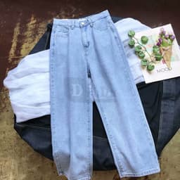 Thumbnail Quần Jeans Dài Ống Rộng Thời Trang Dành Cho Nữ 4