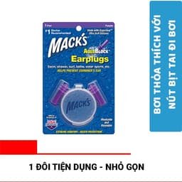 Thumbnail Hộp 1 đôi nút bịt tai chống nước Mack’s Aqua Block dùng cho bơi lội màu tím 2