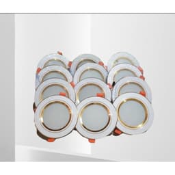 Thumbnail Đèn Led âm trần, Vilighting, ánh sáng trắng, 3 màu 7w phi 90 viền vàng, viền bạc đế đúc. Bảo hành 24 tháng 3