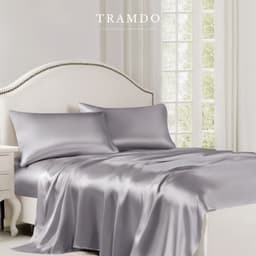 Thumbnail Bộ Chăn Ga Gối Lụa Cao Cấp NITE9SILK TRAMDO BEDDING Màu Xám Bạc 1