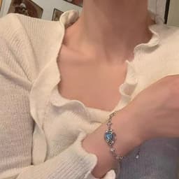 Thumbnail Vòng tay 17KM đính đá sapphire nhân tạo đơn giản cho nữ 2