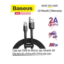 Thumbnail Cáp Sạc Baseus Cafule Micro USB dành cho Smartphone Android Samsung 1m/2m/3m ( 2.4A/1.5A/2A ) 1