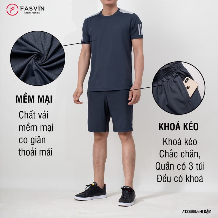 Ảnh Bộ Quần Áo Nam Thể Thao FASVIN AT22500.HN Hàng Nhà Máy Chất Liệu tốt Phom Dáng Đẹp 4