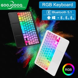 Thumbnail Bàn phím không dây bluetooth GOOJODOQ đèn LED RGB thích hợp cho iPad Pro Air Xiaomi Huawei Android Windows 1
