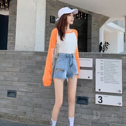 Thumbnail Ví DaDu Nữ Kiểu Dáng Thời Trang Sang Trọng  Quần Short Jean Lưng Cao ThờI Trang Cho Nữ 2