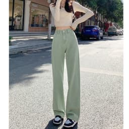 Thumbnail Quần jeans DaDuHey phiên bản 2022 Hàn Quốc phong cách hoài cổ eo cao dáng rộng suông dành cho nữ 3