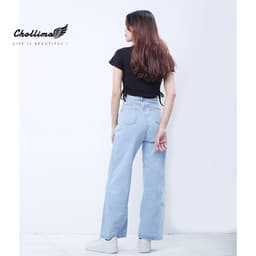 Thumbnail Quần jeans nữ Chollima ống rộng SIMPLE JEAN Unisex vải jean cao cấp chất đẹp QD026 2