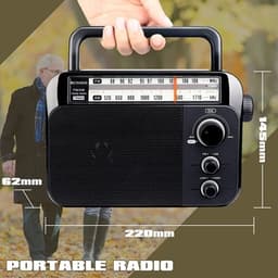 Thumbnail Radio Retekess TR604 FM / AM 2 Băng Tần Có Thể Sạc Lại Với Giắc Cắm Tai Nghe 3.5mm Cho Người Già 4