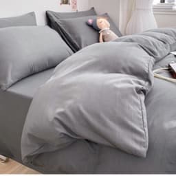 Thumbnail Bộ vỏ chăn ca gối cotton tici LIDACO - Xám Nhạt 2
