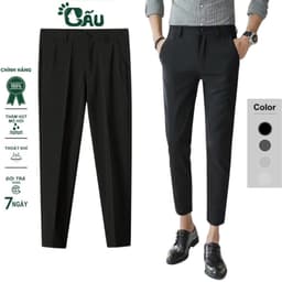 Thumbnail Quần tây âu nam Gấu 194 vải coton co dãn, mềm mịn - form regular sang chảnh - DÀI 2