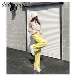 Thumbnail Quần jean Daduhey lưng cao ống rộng dáng thẳng thời trang cá tính cho nữ 3