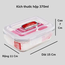 Thumbnail Bộ túi hộp đựng cơm thủy tinh chịu nhiệt COBA'COOK 3 hộp chữ nhật 370ml và 1 túi giữ nhiệt -CCL33BS 3