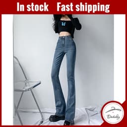 Thumbnail Quần jeans ống rộng eo thon thời trang xuân thu 2022 dành cho nữ 1