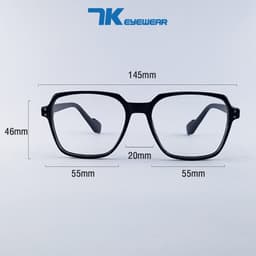Thumbnail Gọng kính cận nữ nam mắt vuông to bản nhựa 7KMN màu da báo, đen, nâu sữa. Tròng giả cận 0 độ chống ánh sáng xanh, tia UV 2