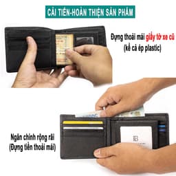 Thumbnail Ví nam da saffiano V141 cao cấp Bụi Leather da thật full hộp làm quà tặng bảo hành 12 tháng 4