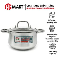 Thumbnail Nồi inox cao cấp HG Mart nắp kính cường lực bền và chống vỡ tốt [Bảo hành 12 tháng] 4