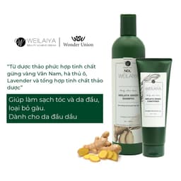 Thumbnail Cặp dầu gội đầu và dầu xả tóc thảo dược Weilaiya gừng trắng giúp ngăn rụng và kích thích mọc tóc 4