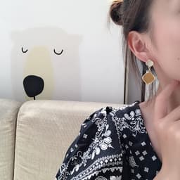 Thumbnail Khuyên tai Pinkdudu PD681 hợp kim hình giọt nước phong cách cổ điển thanh lịch thời trang cho nữ 1
