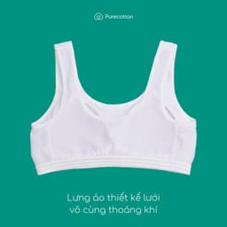 Thumbnail Áo lót học sinh Purecotton MÀU XÁM cho bé gái mới lớn chất liệu cotton kiểu dáng chui đầu - đệm mỏng 4